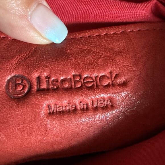 Lisa Berck USA Handmade Distressed Red Leather Crossbody Bag Artisan Boho Purse - Picture 9 of 13